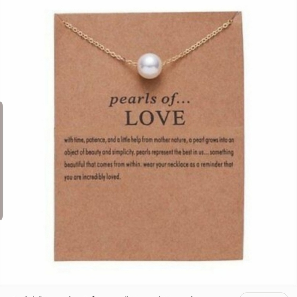 Gold "Pearls of Love" Pearl Pendant Necklace
